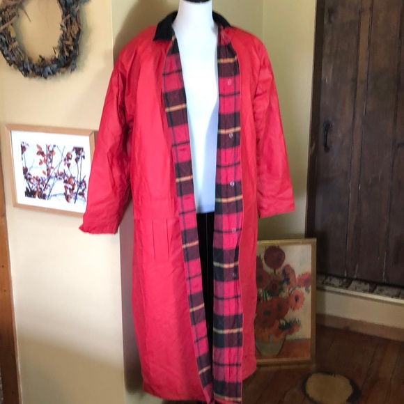 Vintage TALBOTS size Large Waterproof RAINCOAT Flannel Lined Classic Preppy - Picture 2 of 16
